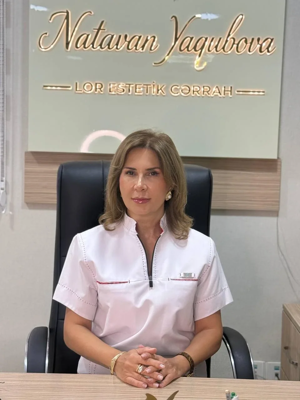 Op. Dr. Natəvan Yaqubova öz kabinetində